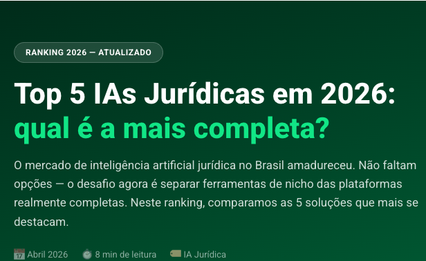 MELHORES IAs JURÍDICAS DE 2026 - TOP