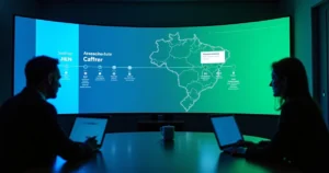 Painel digital com linha do tempo processual destacando prazo oficial no Djen e aviso paralelo do Eproc